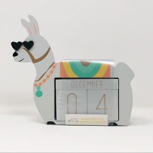 Boho Chic Llama Perpetual Wooden Calendar